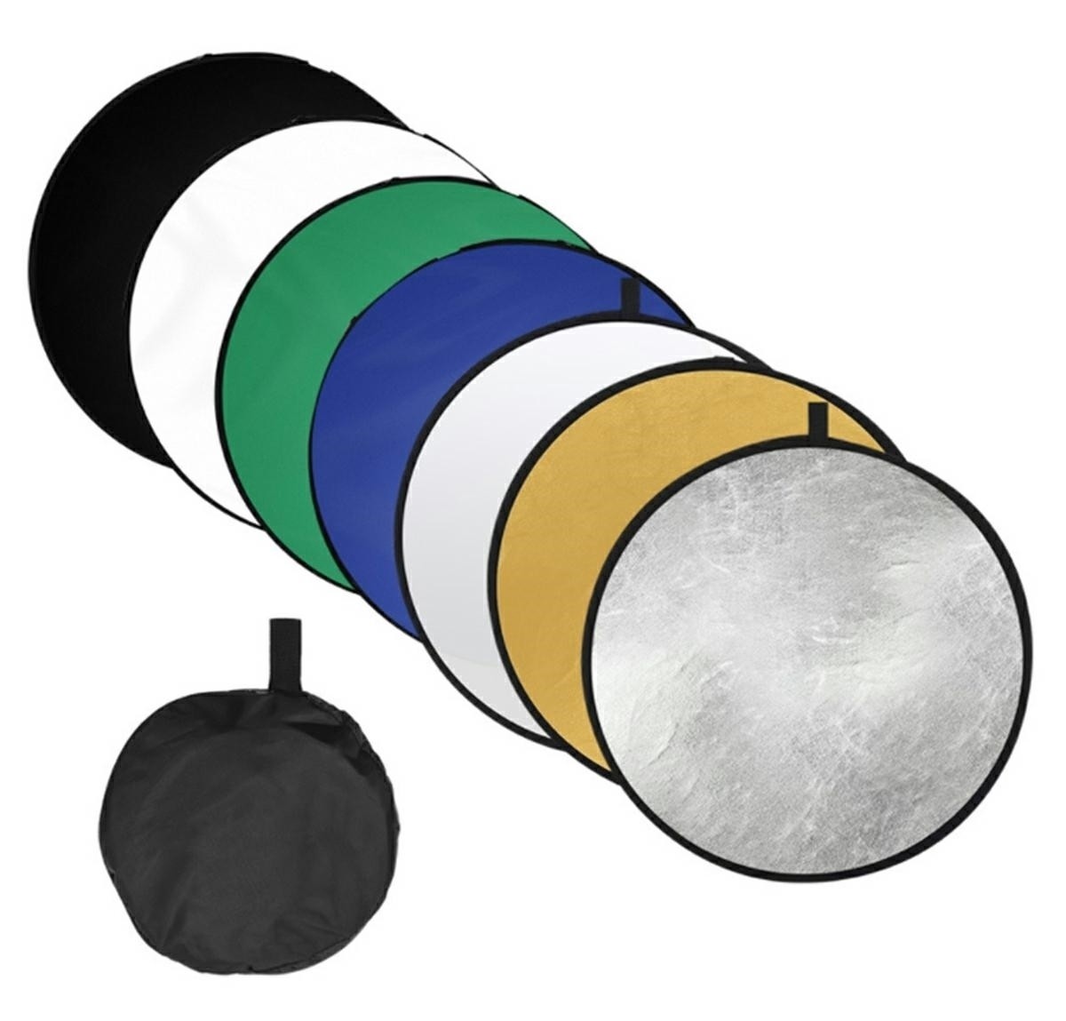 Set 7 Blende foto reflexie/difuzie cu difuzor, husa inclusa, multicolor, 60 cm - imagine 10